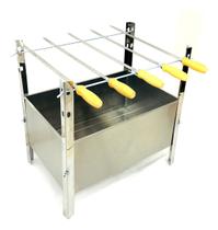 Churrasqueira Inox Desmontável Com 5 Espetos