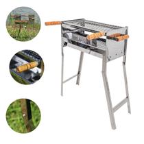 Churrasqueira Inox Dobrável Portátil Compacta para Camping, Viagem Varanda CI50