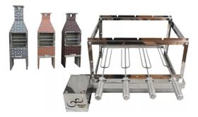 Churrasqueira Inox Giratória Gira Grill 4 Espetos