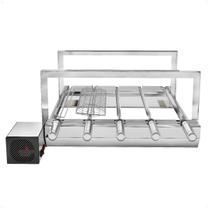 Churrasqueira Inox Giratoria Robust + 5un Espetos 1un Grelha Churrasqueira Inox Giratoria Robust + 5un Espetos 1un Grelha