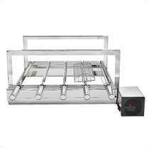 Churrasqueira Inox Giratoria Robust + 5un Espetos 1un Grelha