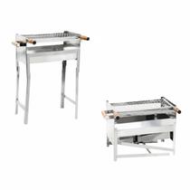 Churrasqueira inox mini c/ pe retratil Churrasqueira inox mini c/ pe retratil