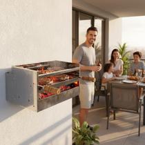 Churrasqueira Inox Parede portatil Compacta e Fácil de Instalar Grill Viana Churrasqueira Inox Parede portatil Compacta e Fácil de Instalar Grill Viana
