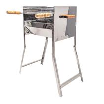 Churrasqueira Inox Portatil Dobravel Fechada com Alça de Laterais e Grelha Inox I N1