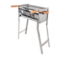 Churrasqueira Inox Portátil Dobrável Pequena Ideal para Camping, Varanda, Viagem ou Piquenique