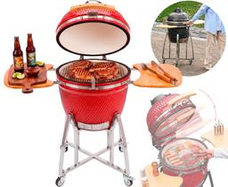 Churrasqueira Kamado Cerâmica Defuma Assa Pizza e Churrasco Controle de Temperatura e Baixa Fumaça Churrasqueira Kamado Cerâmica Defuma Assa Pizza e Churrasco Controle de Temperatura e Baixa Fumaça
