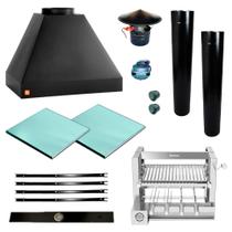 Churrasqueira Makeer Preta 2 Dutos Elevatório 2537 P