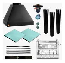 Churrasqueira Makeer Preta 3 Dutos Elevatório 2573 P