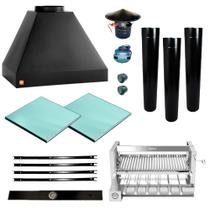 Churrasqueira Makeer Preta 3 Dutos Elevatório 2577 G