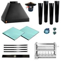 Churrasqueira Makeer Preta 4 Dutos Elevatório 2611 M