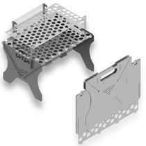 Churrasqueira Maleta com 2 Grelhas 100% Inox a Carvão Portátil para Camping Churrasqueira Maleta com 2 Grelhas 100% Inox a Carvão Portátil para Camping