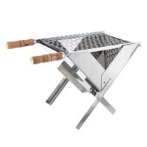 Churrasqueira Maleta Inox Portátil Dobrável Pesca E Camping
