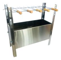 Churrasqueira Matrinox Inox Desmontável 5 Espetos Espetinhos