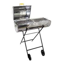 Churrasqueira Mega Grill Mista Inox Com 2 Grelhas 94X75X30Cm Churrasqueira Mega Grill Mista Inox Com 2 Grelhas 94X75X30Cm