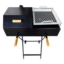Churrasqueira Meia Bafo Premium a Carvão Com Suporte
