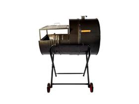 Churrasqueira Meio Bafo Meio Grill 200l Grelha,suporte Rodas