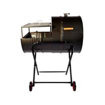 Churrasqueira Meio Bafo Meio Grill 200l Grelha,suporte Rodas
