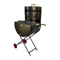 Churrasqueira Meio Tambor Grill 200l Grelha,suporte E Rodas Churrasqueira Meio Tambor Grill 200l Grelha,suporte E Rodas