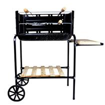 Churrasqueira Móvel 48 Cm Com Espeto Grelha e Tabua Mor Com Bacia Esmaltada