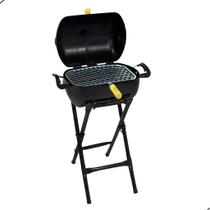 Churrasqueira Móvel a Bafo Mini Carvão com Suporte e Grelha Inox - Ideal para Camping e Lazer Churrasqueira Móvel a Bafo Mini Carvão com Suporte e Grelha Inox - Ideal para Camping e Lazer