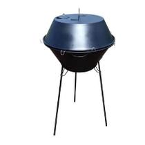 Churrasqueira Móvel Americana Tidao Aço Preto Fosco com Tampa 47.5cm