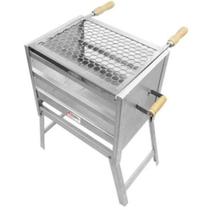 Churrasqueira Movel Galvanizada Portatil 40X28 Com 2 Grelhas