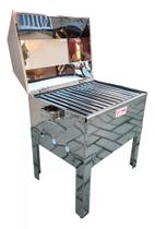 Churrasqueira Móvel Luxo A Bafo Em Inox Rhr Grelha 40 X 30cm RHR-4777