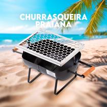 Churrasqueira Móvel Praiana Carvão Pequena Camping Portatil