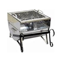 Churrasqueira Náutica Aberta Com Grelha Aço Inox 30x28x24cm Churrasqueira Náutica Aberta Com Grelha Aço Inox 30x28x24cm