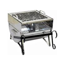 Churrasqueira Náutica Aberta Grelha Aço Inox 30x28x24cm Ouro Minas Churrasqueira Náutica Aberta Grelha Aço Inox 30x28x24cm Ouro Minas