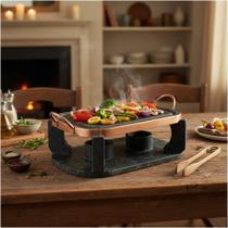 Churrasqueira Oval de Pedra Sabão Gourmet Fondue Grande 31 cm Churrasqueira Oval de Pedra Sabão Gourmet Fondue Grande 31 cm