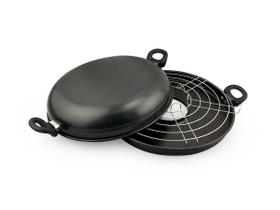 Churrasqueira Para Fogão a Gás Antiaderente Preta 29CM Dona Chefa Grill Assa Aquece Cozinha Sem Óleo Churrasqueira Para Fogão a Gás Antiaderente Preta 29CM Dona Chefa Grill Assa Aquece Cozinha Sem Óleo