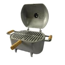 Churrasqueira Paraíso A Bafo de Alumínio Batido Pequena Fácil Transporte