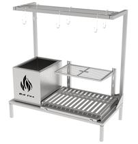 Churrasqueira Parrilla Para Alvenaria 68X34 com Firebox + 1 Grelha Argentina + KIT TENDAL Churrasqueira Parrilla Para Alvenaria 68X34 com Firebox + 1 Grelha Argentina + KIT TENDAL