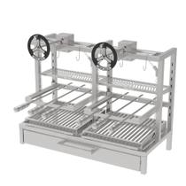 Churrasqueira Parrilla Residencial Premium INOX 304 97 x 45cm Alvenaria Com Volante e Espetos Churrasqueira Parrilla Residencial Premium INOX 304 97 x 45cm Alvenaria Com Volante e Espetos