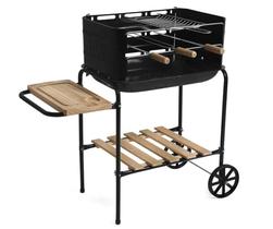 Churrasqueira Pequena Para Carvao Aço Preta Portátil Carrinho California Mor