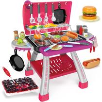 Churrasqueira Play Kitchen Toys Bstoyder com fumaça e rosa claro Churrasqueira Play Kitchen Toys Bstoyder com fumaça e rosa claro