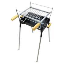 Churrasqueira Porco Carvão Portátil com Pés e Grelha