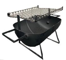 Churrasqueira Portátil A Carvão De Ferro Fundido Com Grelha Churrasqueira Portátil A Carvão De Ferro Fundido Com Grelha
