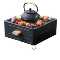 Churrasqueira Portátil À Carvão Ferro Mini Para Camping Acampamento Ao Ar Livre Grelha Fácil Limpeza