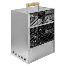 Churrasqueira Portátil a Carvão Inox Modelo Queijinho Compacta, Leve e Prática para Churrascos