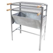 Churrasqueira Portátil Aço Galvanizado com 2 Grelhas Inox Super Resistente 50x30x75cm G50 - Grill Viana