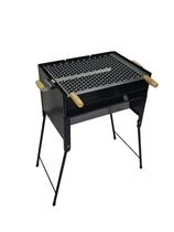 Churrasqueira Portátil Alfa a Carvão para Churrasco Camping Pesca Preto com Grelha Prática e Resistente