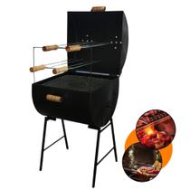 Churrasqueira Portátil Bafo Defumador Carvão Espetinho Costela Latão Tambor Apartamento Espetos Churrasqueira Portátil Bafo Defumador Carvão Espetinho Costela Latão Tambor Apartamento Espetos