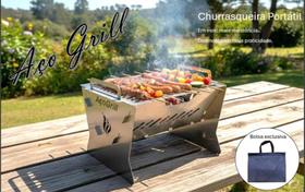 Churrasqueira Portátil Desmontável em Aço Inox - Aço Grill