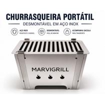 Churrasqueira Portátil Desmontável em Aço Inox com Sacola para Transporte