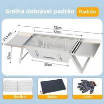 Churrasqueira Portátil Dobrável De Aço Inoxidável Para Exterior, Fogão a Carvão Sem Fumaça Para Casa