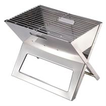 Churrasqueira Portátil Dobrável Inox Carvão Camping Aço Inox