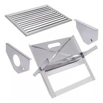 Churrasqueira Portátil Dobrável Inox Carvão Camping cor:inox
