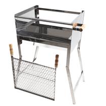 Churrasqueira Portatil em Aço Inoxidavel Alças Laterais dobravel e grelha INA Churrasqueira Portatil em Aço Inoxidavel Alças Laterais dobravel e grelha INA